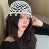 Round Beads Crochet Hollow Tassels Knitted Hat Hollow Out Ethnic Style Hat Knit Beanies  Girls
