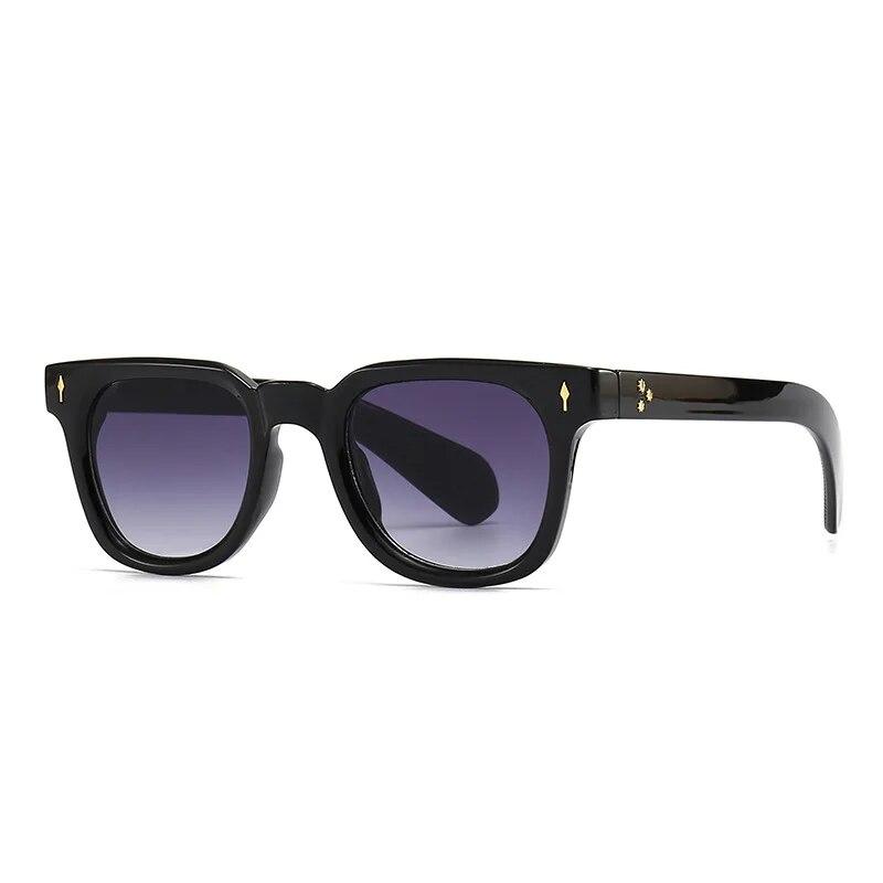Retro Square Men Rivets Sunglasses Shades UV400 Fashion Women Green Sun Glasses