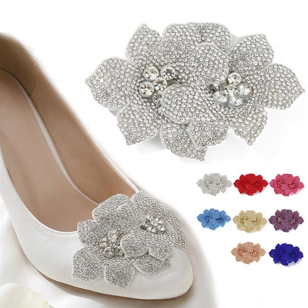 Sparkling Flower Brooch Fabrics DIY Craft Sewing Supplies Rose Brooch Fabrics  Shoe Decoration