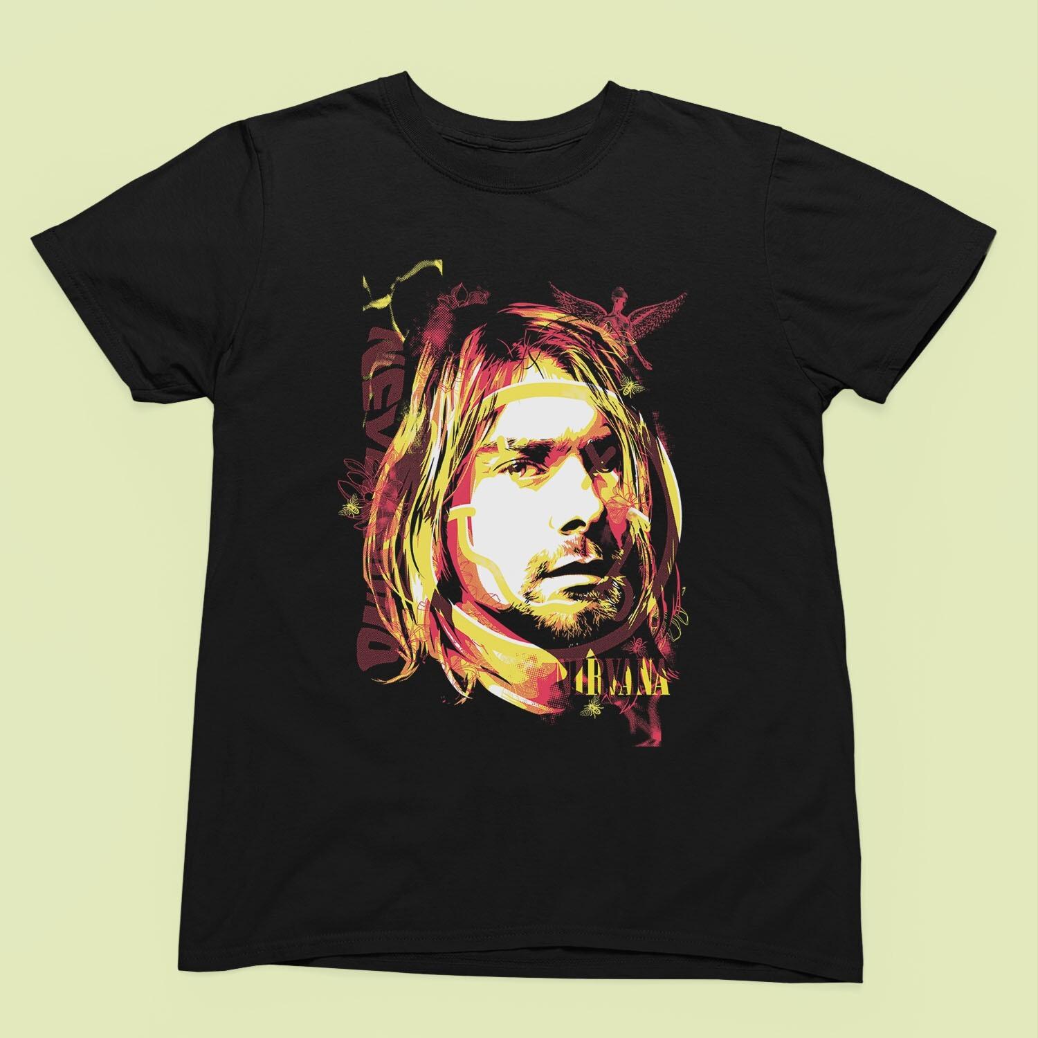 26 Kurt Cobain Nirvana Grunge Rock Icon Portrait Graphic - Men s & Women s Tee Unisex T-Shirt M