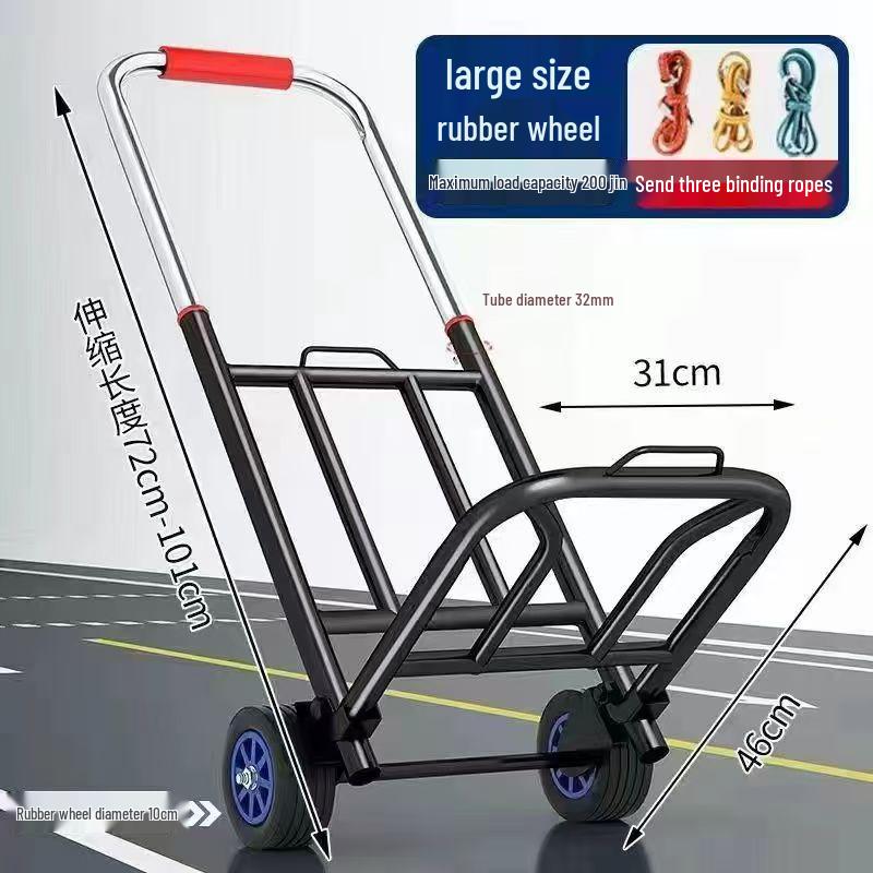 Foldable Grocery & Luggage Hand-Pull Cart - Sturdy, Portable, Compact Design