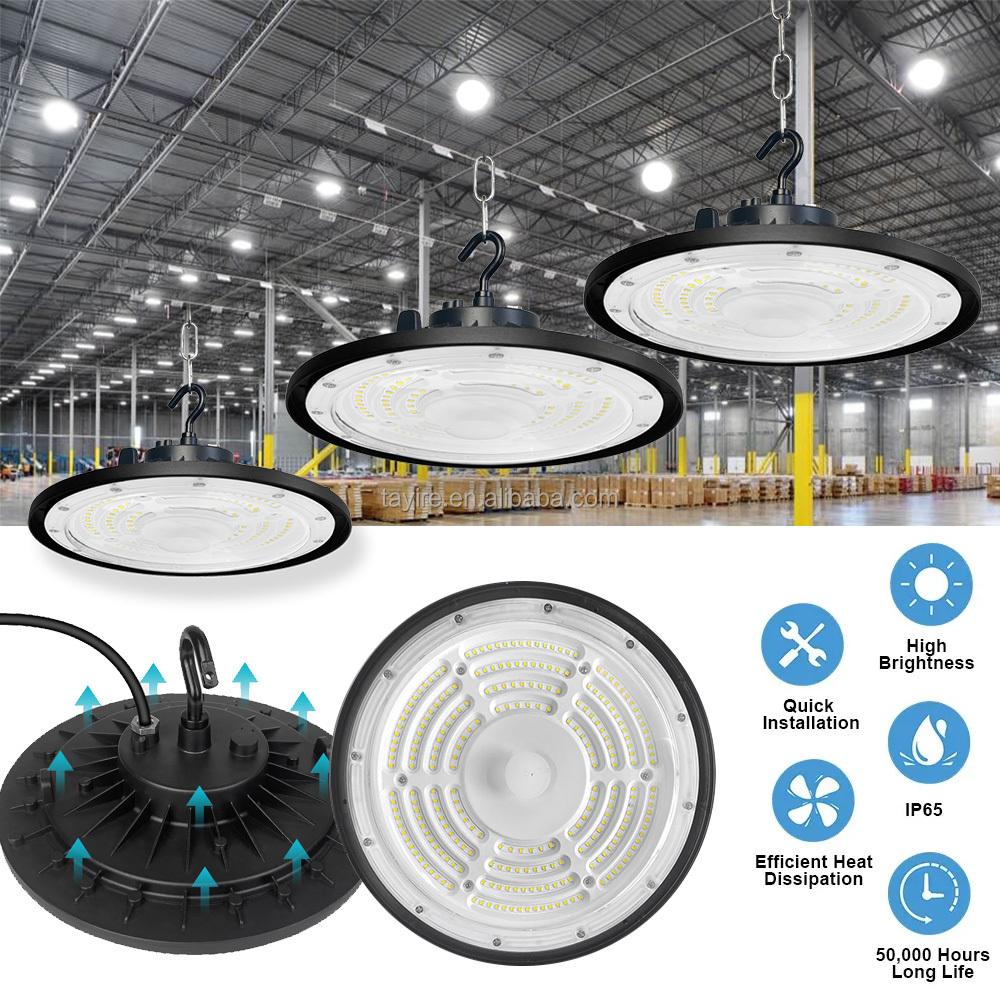 CE Certificated IP65 UFO Led Hangar High Bay 100W 200W 300W Cold White for Warehouse Factory Workshop Industrial LED Lighting