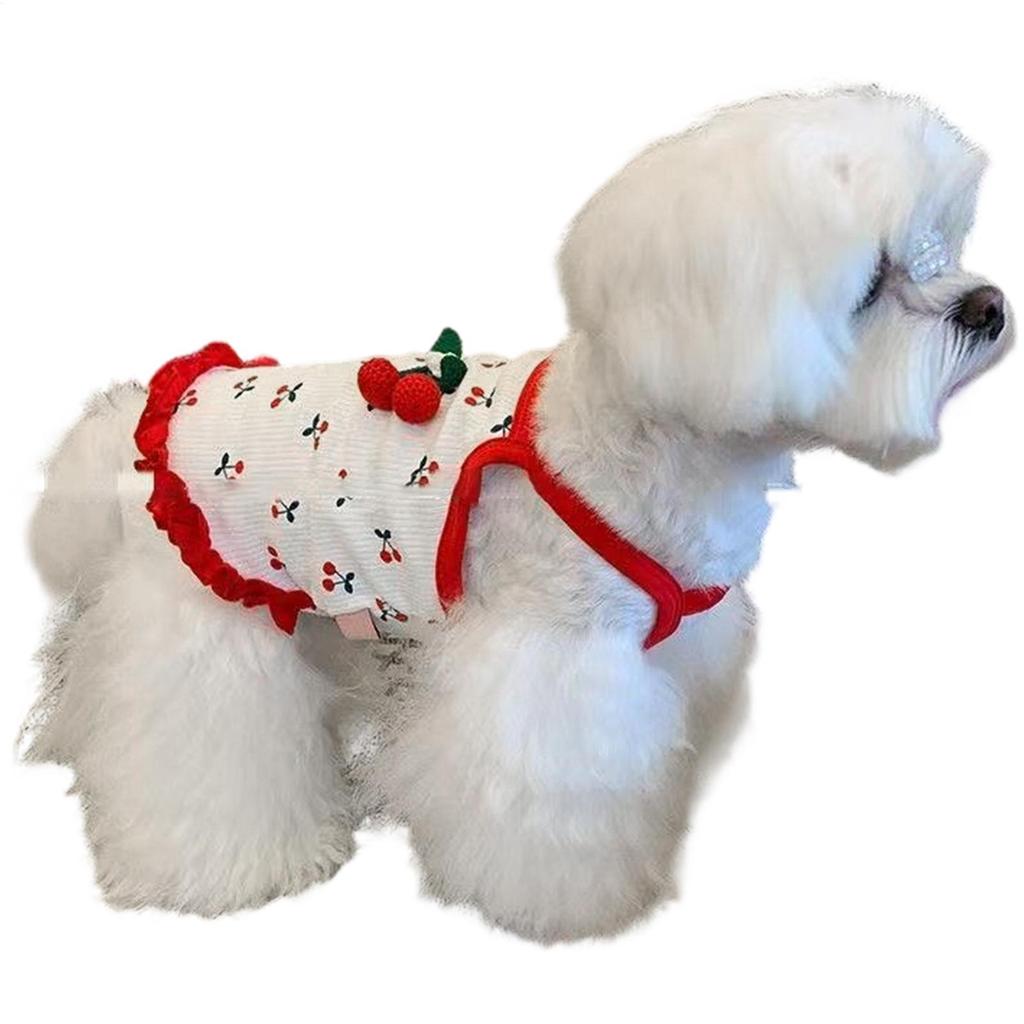 Chaleco para Mascota Ropa para Gato Ropa Linda para Perro Pequeño Chaleco de Cereza para Perro Chaleco Transpirable de Verano Transpirable Suave Ropa para Mascotas