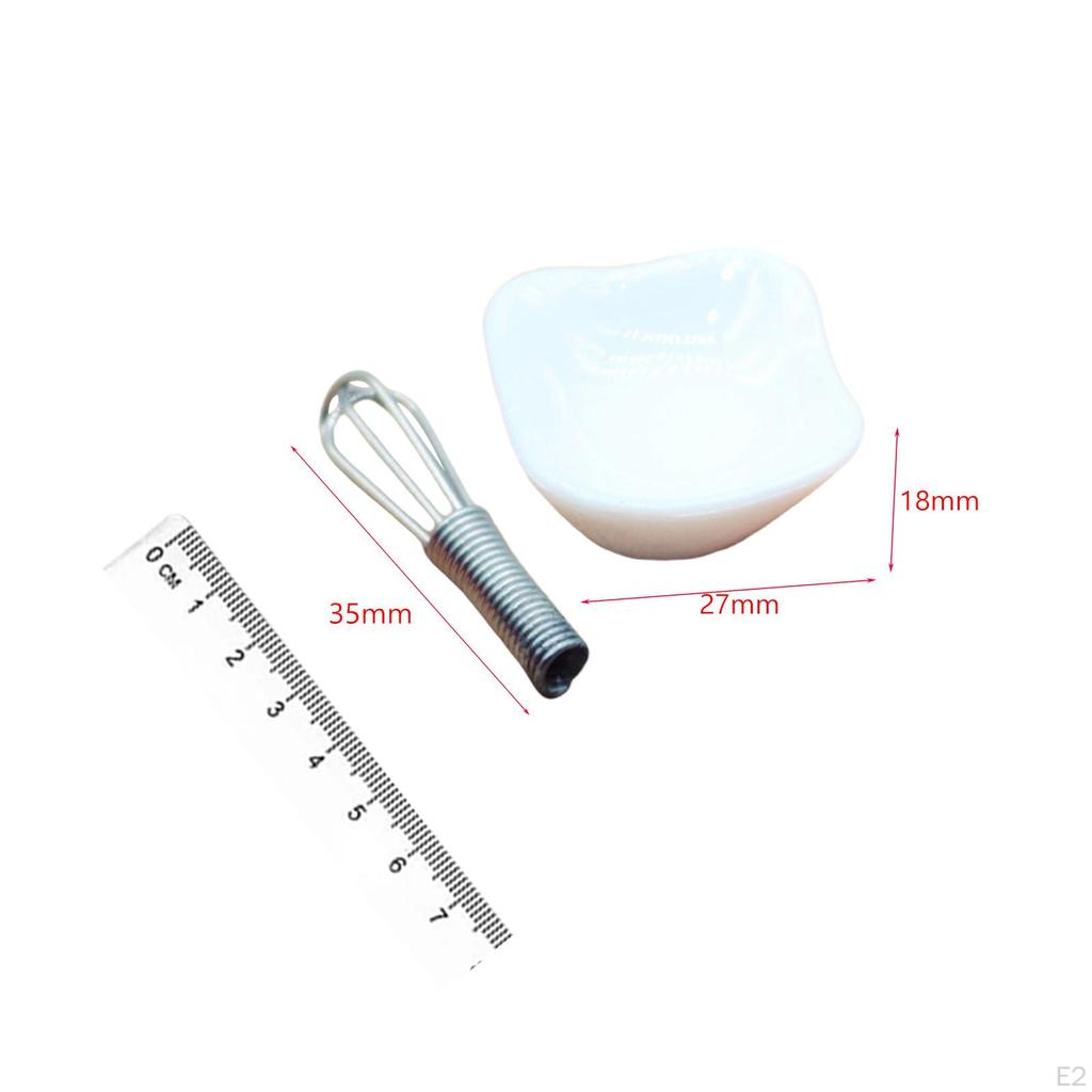 1/12 Miniature Egg Beater Set Doll Accessories Decoration Pretend Play Scene with Bowl Eggs for Home