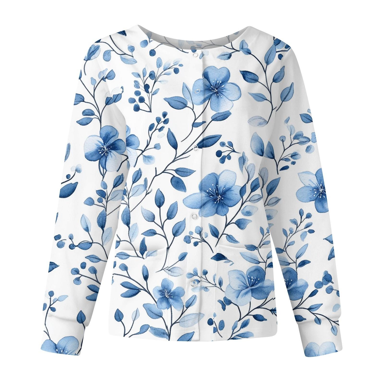 

Женское модное однобортное платье с длинными рукавами и воротником-стойкой с цветочным принтом XL белый