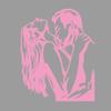 Romantic Kiss Silhouette, Kiss At Midnight, Imported PVC Work, Depicting a Couple Kissing, Suitable for Valentine's Day Decals