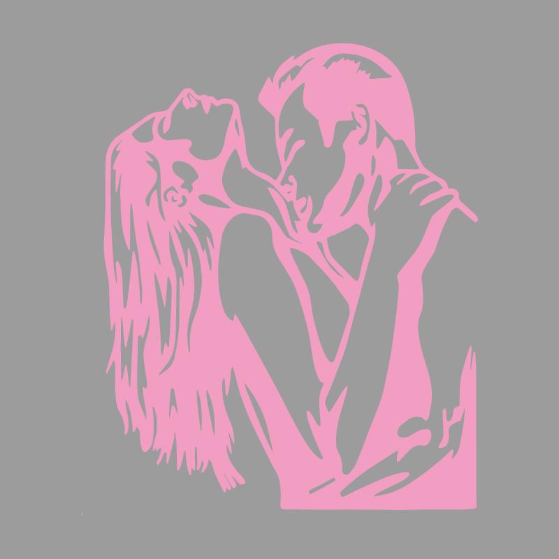 Romantic Kiss Silhouette, Kiss At Midnight, Imported PVC Work, Depicting a Couple Kissing, Suitable for Valentine's Day Decals