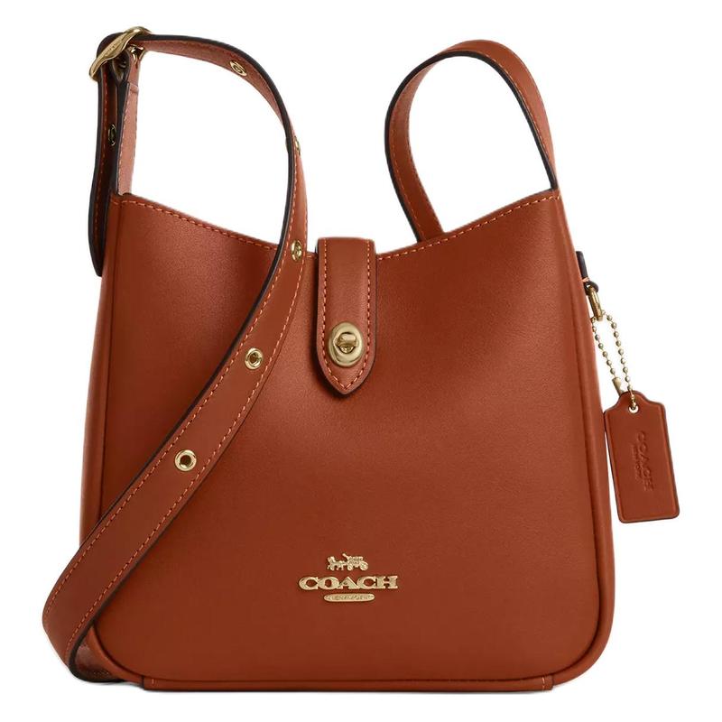 COACH Hadley 20 Adjustable Strap Hardware Leather Crossbody Bag Small Women s Tan золотой