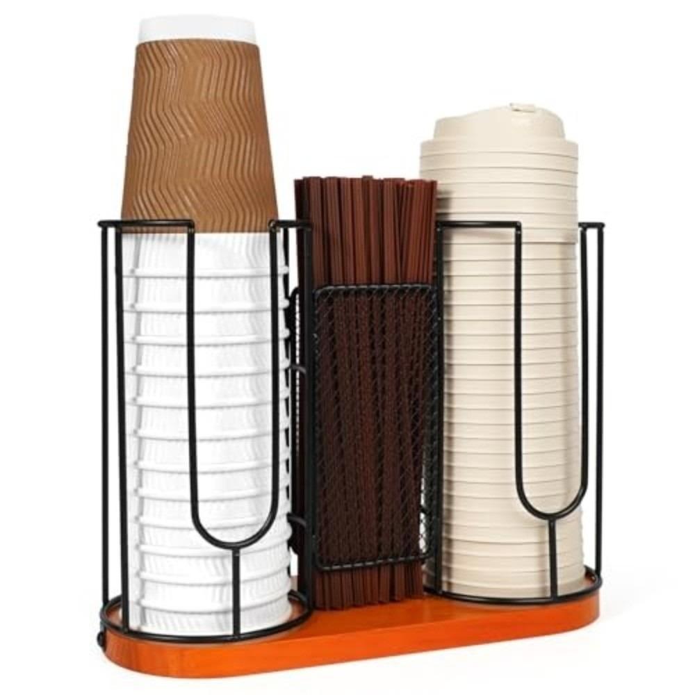3 Compartment Paper Cup Dispenser 3-in-1 Cup Dispenser Rack Office Kitchen Use