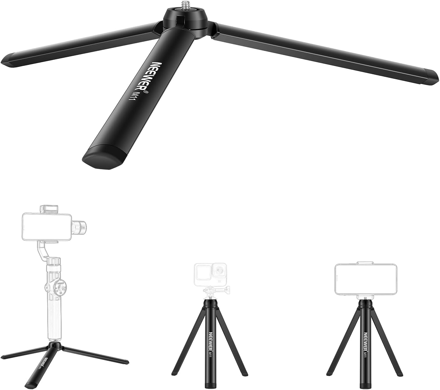 

NEEWER Mini Tabletop Metal Handheld Tripod Stand for DSLR and Monopods with Compatible with Crane Smooth Osmo Mobile and M11 Tripod, Tripod, Gimbals,