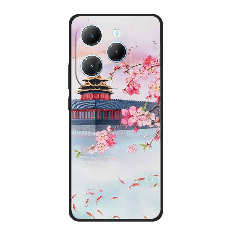For Infinix Note 40X 5G Case 3D Relief Emboss Black Silicone Soft Back Cover Case For Infinix Smart 8 Plus Hot 40 Pro 40i Case