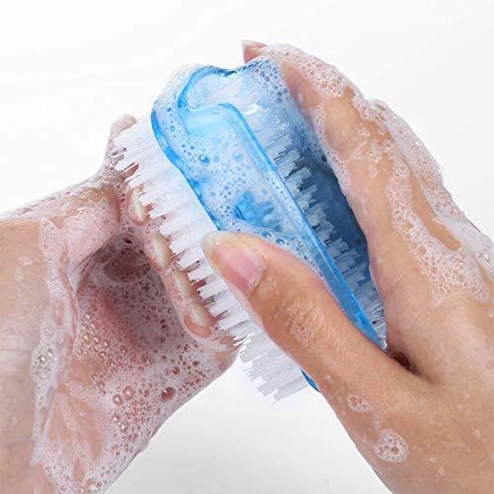 10/20/30/50Pcs Plastic Nail Dust Powder Cleaning Brush Double Sided Hand Fingernail Toes Scrubbing Brush Cleaner Pedicure Scrub