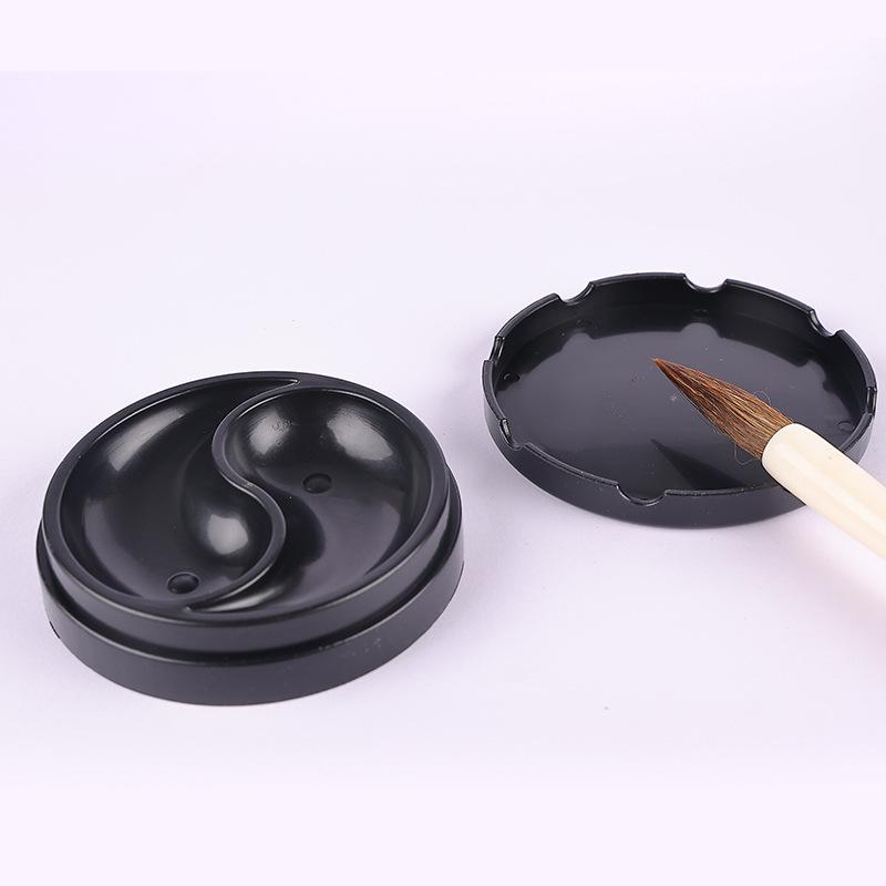 Square Frosted Inkstone Brush with Silk Opening Tai Chi Ink Cartridge - Four Treasures of the Study