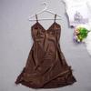 Women's Summer Lace Trim Ice Silk Pajama Set - Cool, Breathable Camisole Nightgown with Short Skirt