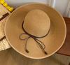 French Elegant Wide Brim Straw Hat Foldable Sun Visor Breathable Beach Vacation Summer Outdoor Women Fashion Headwear Cap