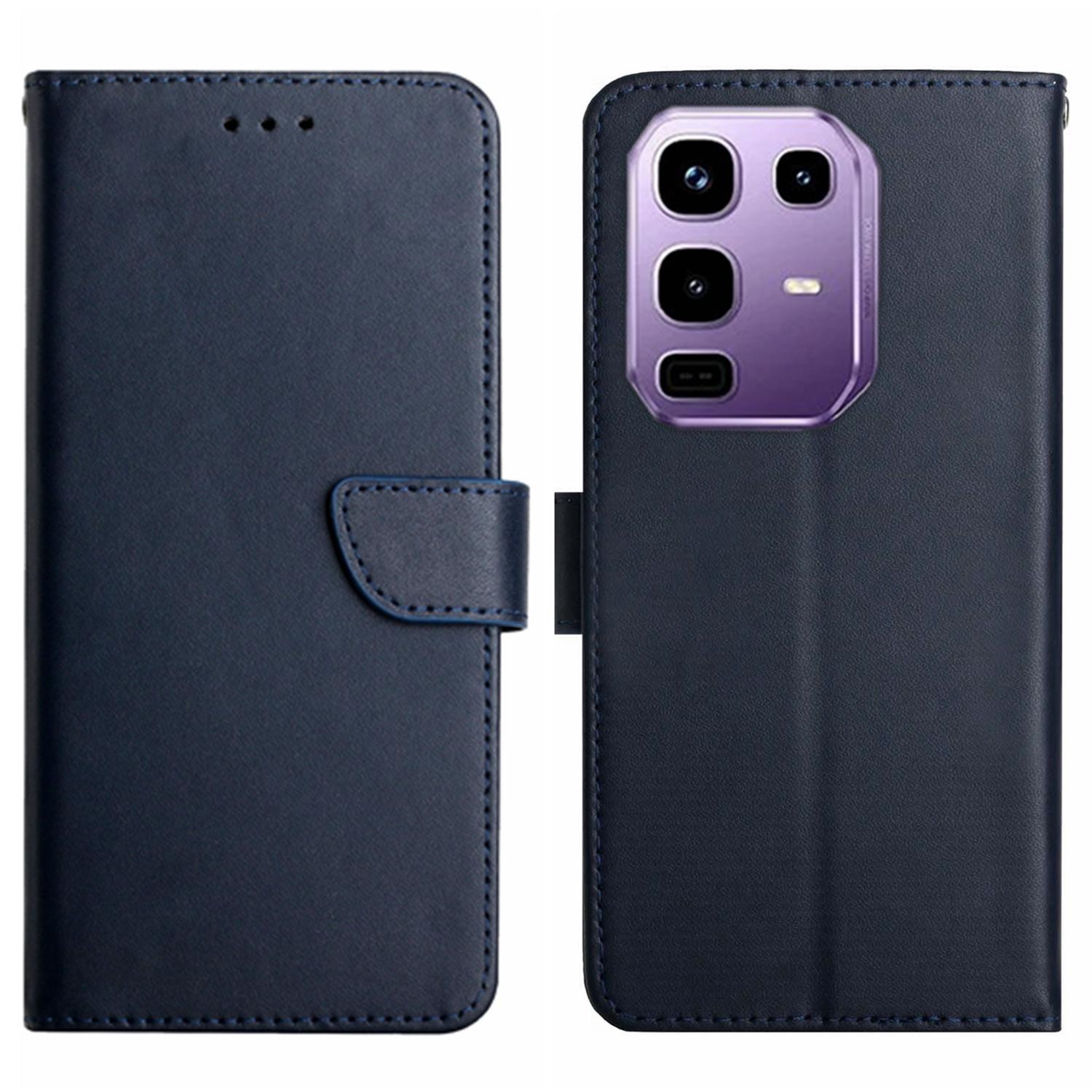 

For Infinix Note 50x 5G Case Genuine Cow Leather Phone Cover Nappa Texture Blue