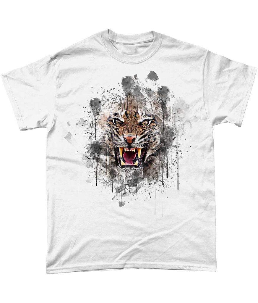 Angry Tiger T Shirt Colour Abstract Unisex All Sizes Gildan