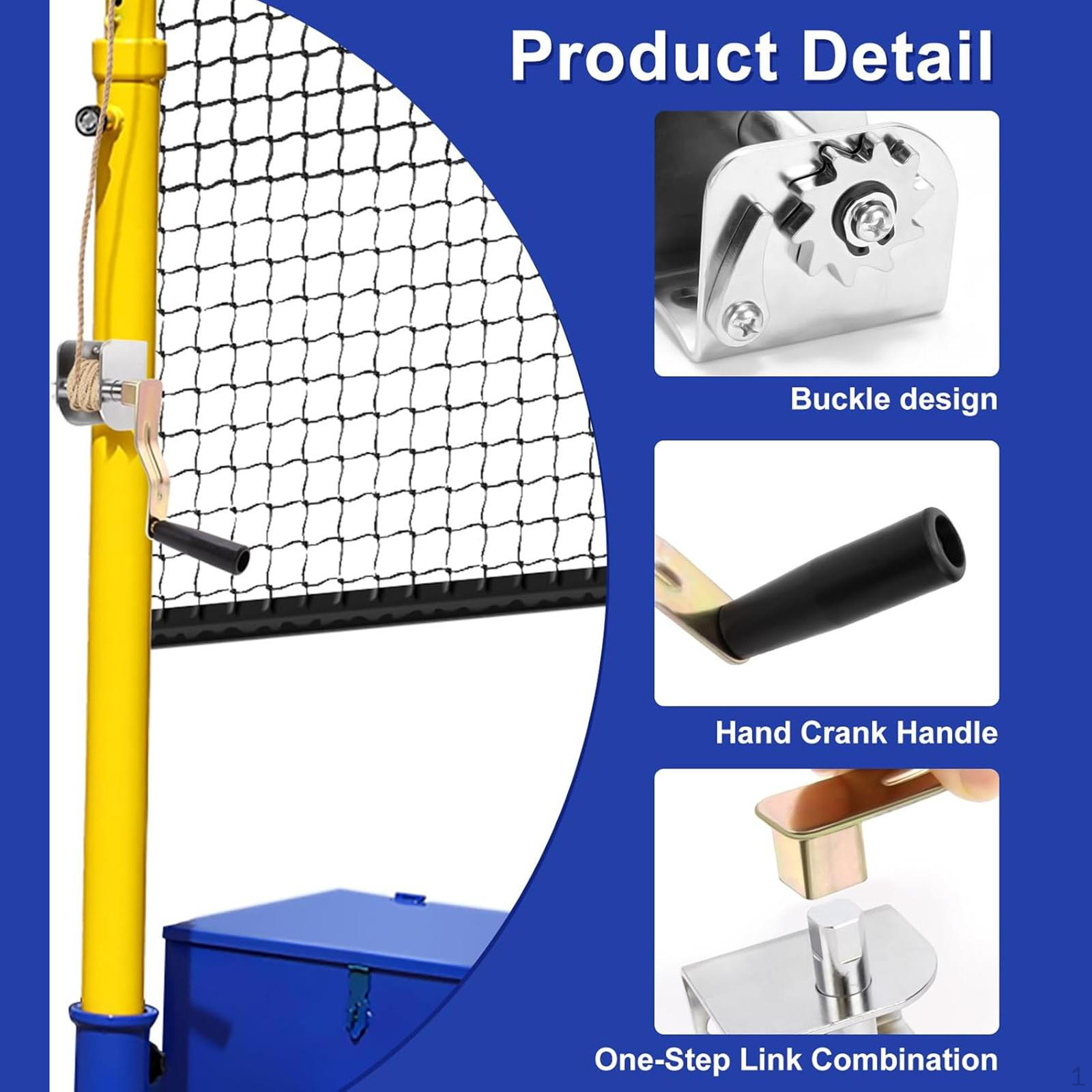 

Sports Equipment Hand Crank Tensioning Device Volleyball Net for Tennis Pole