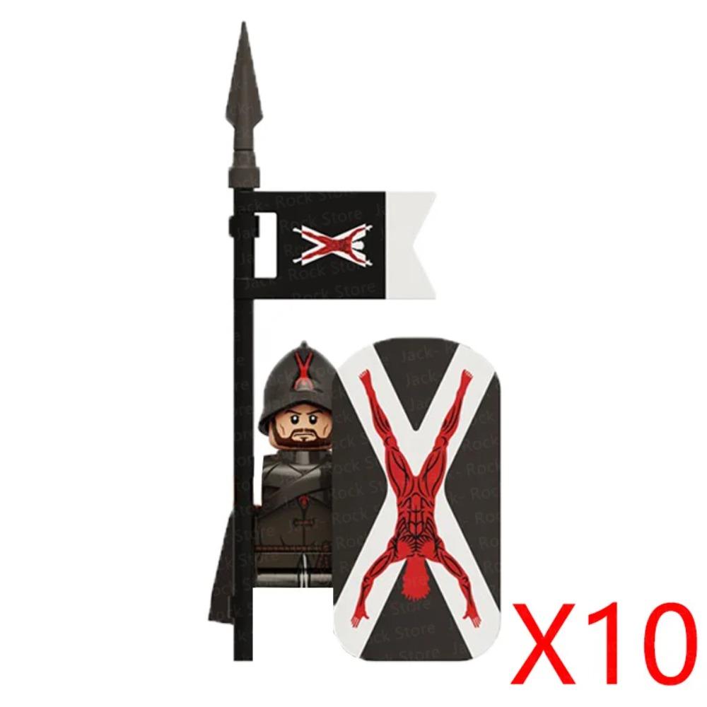 Medieval Military Building Blocks Solider Figures Gifts Weapons Shields Helmets Lionheart Teutonic Knights Militiaman Farmer MOC