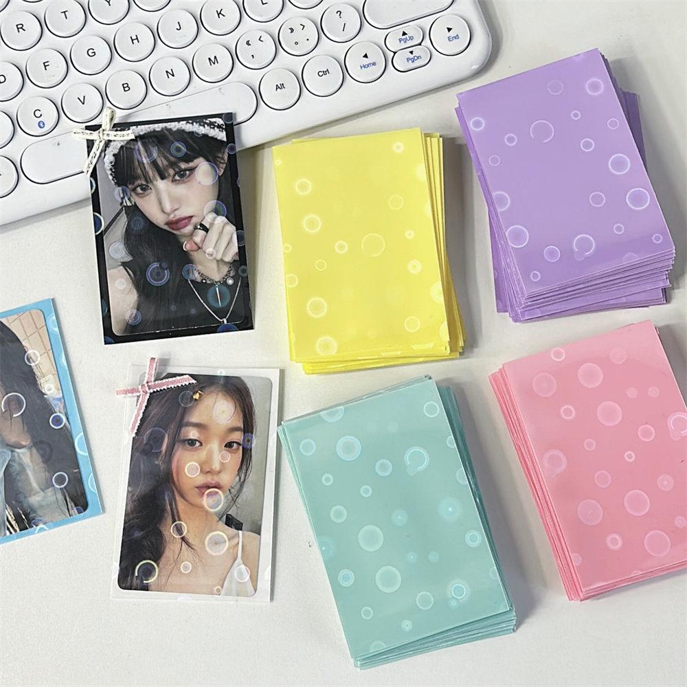11pcs/pack Colored Bubble Ins Toploader Idol Photo Card Holder 1 Inch Photocard Sleeves Photo Anti-scratch Card Protective Case