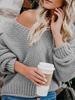 Autumn New Arrivals Loose Knit V-Neck Sweater Women's Clothing