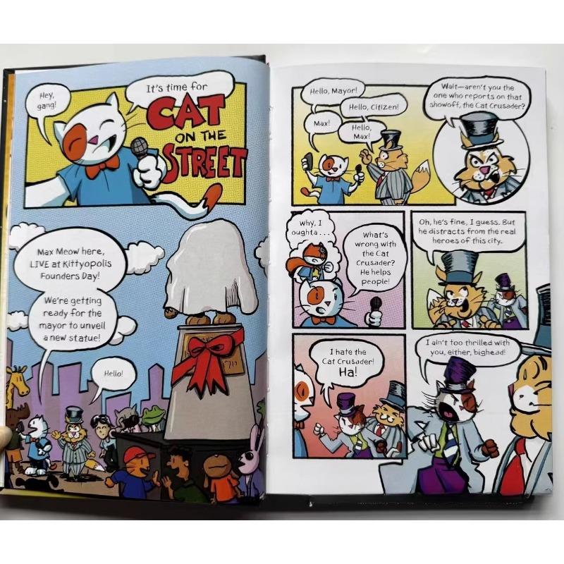 5 Volumi Supereroe Max Gatto Libri Max Meow Bambini Inglese A colori Fumetto Storia d'avventura Copertina rigida
