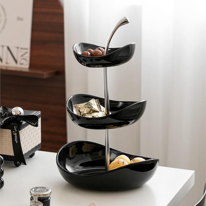 MOMO Fruit Plate Home Living Room Coffee Table Ornaments Candy Dish Placed Snack Tray Multi-layer High-grade Fruit Plate