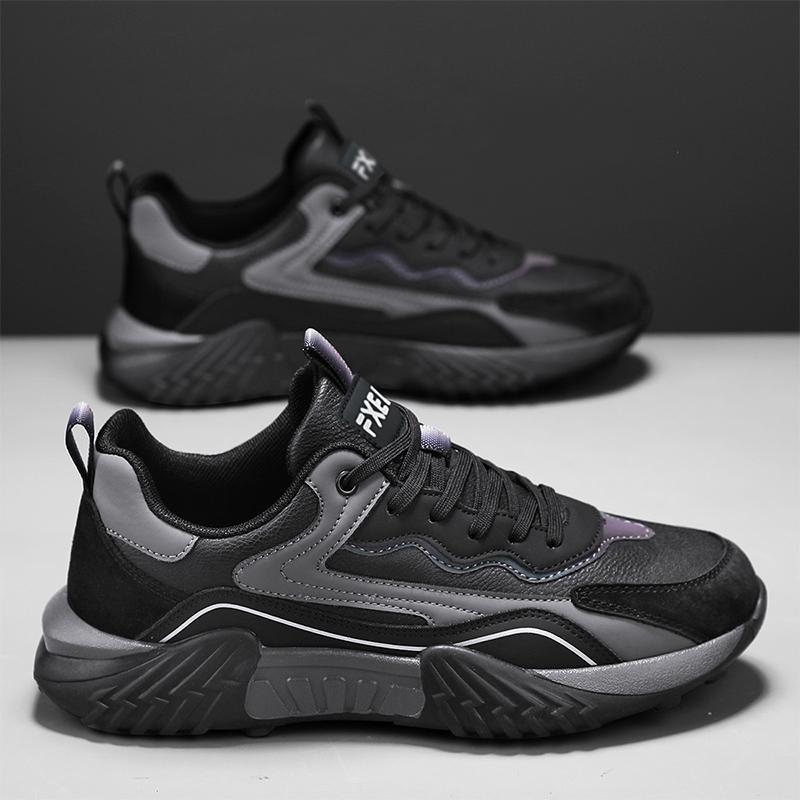 2025 winter youth leather men's shoes, new men's casual shoes, trendy fashion sports shoes