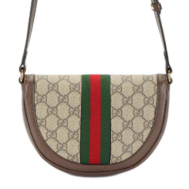 Gucci Ophidia Distressed Double G Logo Old Flower All Over Print Canvas and Leather Shoulder Crossbody Bag Mini Women's Brown