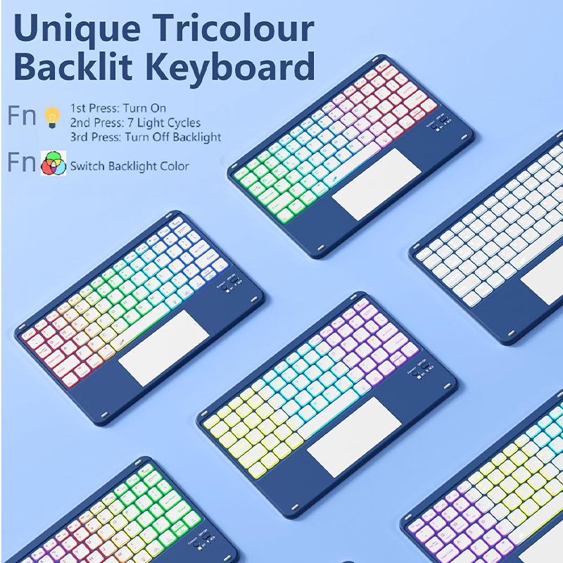 IPad 11. Gen beleuchtete Bluetooth-Tastaturhülle - 10. Tablet-Abdeckung für Apple A16, Spanien