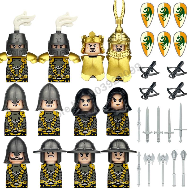 Medieval Military Building Blocks Roman Officer Soldier Knight Imperial Army Head Of State Elf Hunter Lion King War Horse Brick