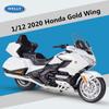 Welly 1/12 HONDA 2020 Gold Wing Alloy Motorcycle Model Diecast Metal Toy Travel Street Motorcycle Model Collection Children Gift