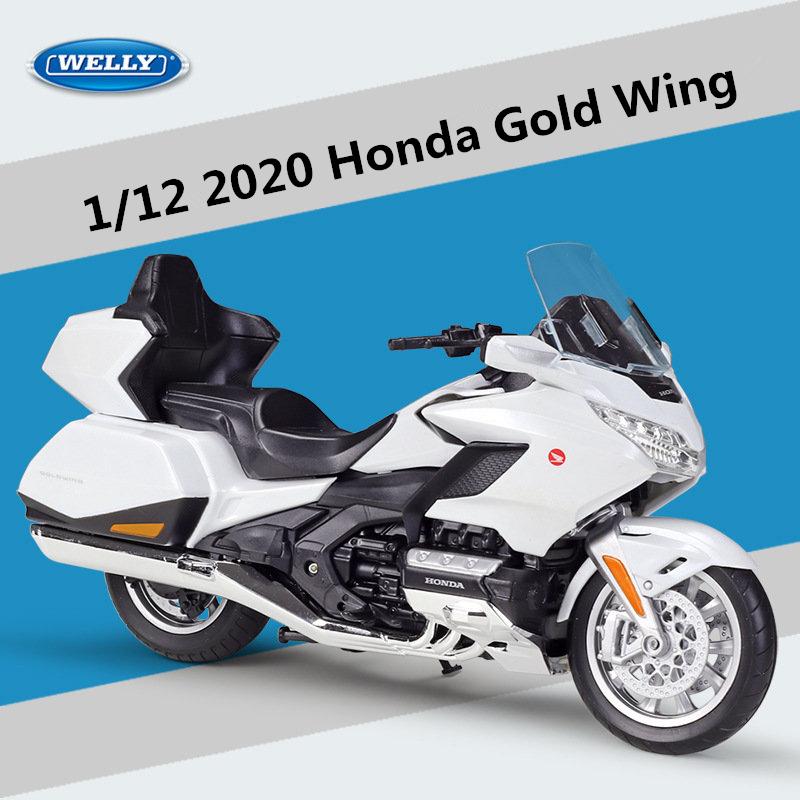 WELLY 1/12 HONDA 2020 Gold Wing Alloy Motorcycle Model Diecast Metal Toy Travel Street Motorcycle Model Collection Children Gift