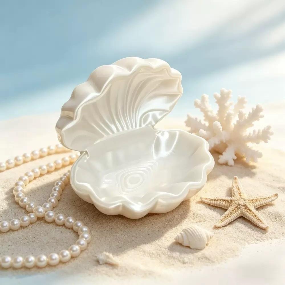 3D Printed Jewelry Storage Tray Multi-function Jewelry Organizer Shell Shape Storage Box Desk