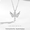 Love Butterfly Wings S999 Sterling Silver Tassel Clavicle Necklace - High-End Light Luxury, Versatile Women's Jewelry