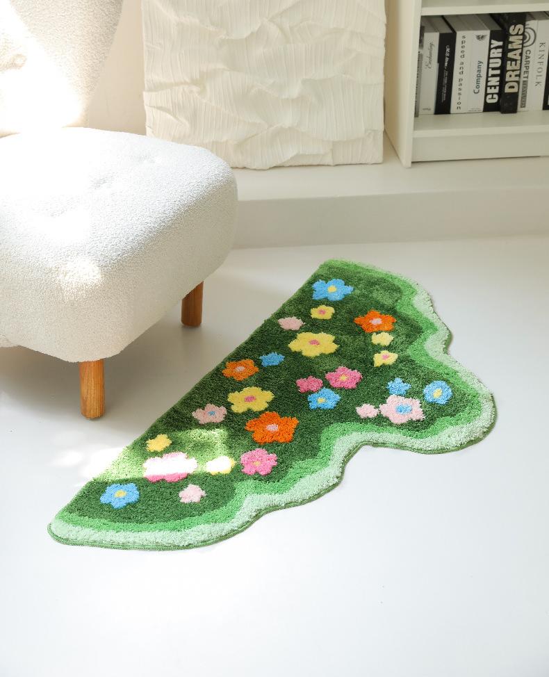 

VIKAMA Imitation Cashmer Spring Breath Carpet Bedroom Bedside Rug Living Room Dirty Resistant Easy Care Moss Mat Home Decoration 40X60CM (1.3X2FT