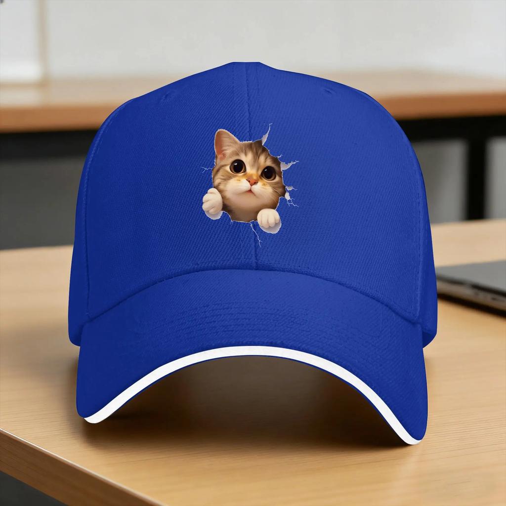 Spring Funny Style Cat Baseball Cap Outdoor Sports Yk Cute Design Sun Hip Hop Hats Women Unisex Sunscreen Baseball Caps