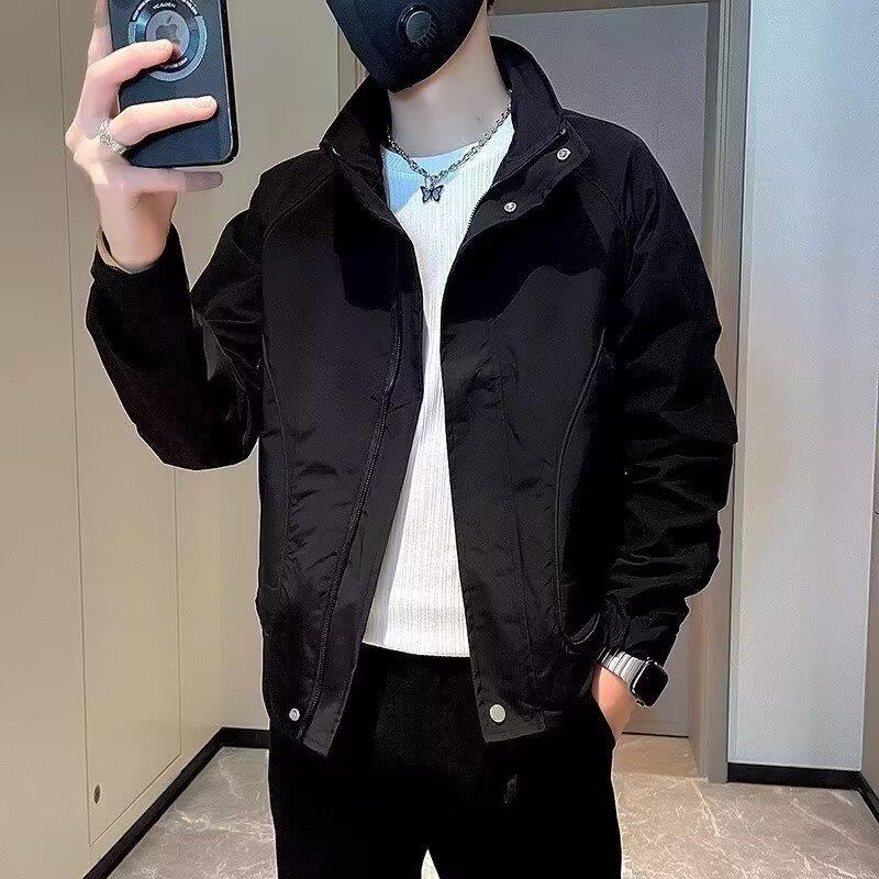 Men's Trendy Stand Collar Workwear Jacket - Cool & Casual Spring/Autumn Outerwear