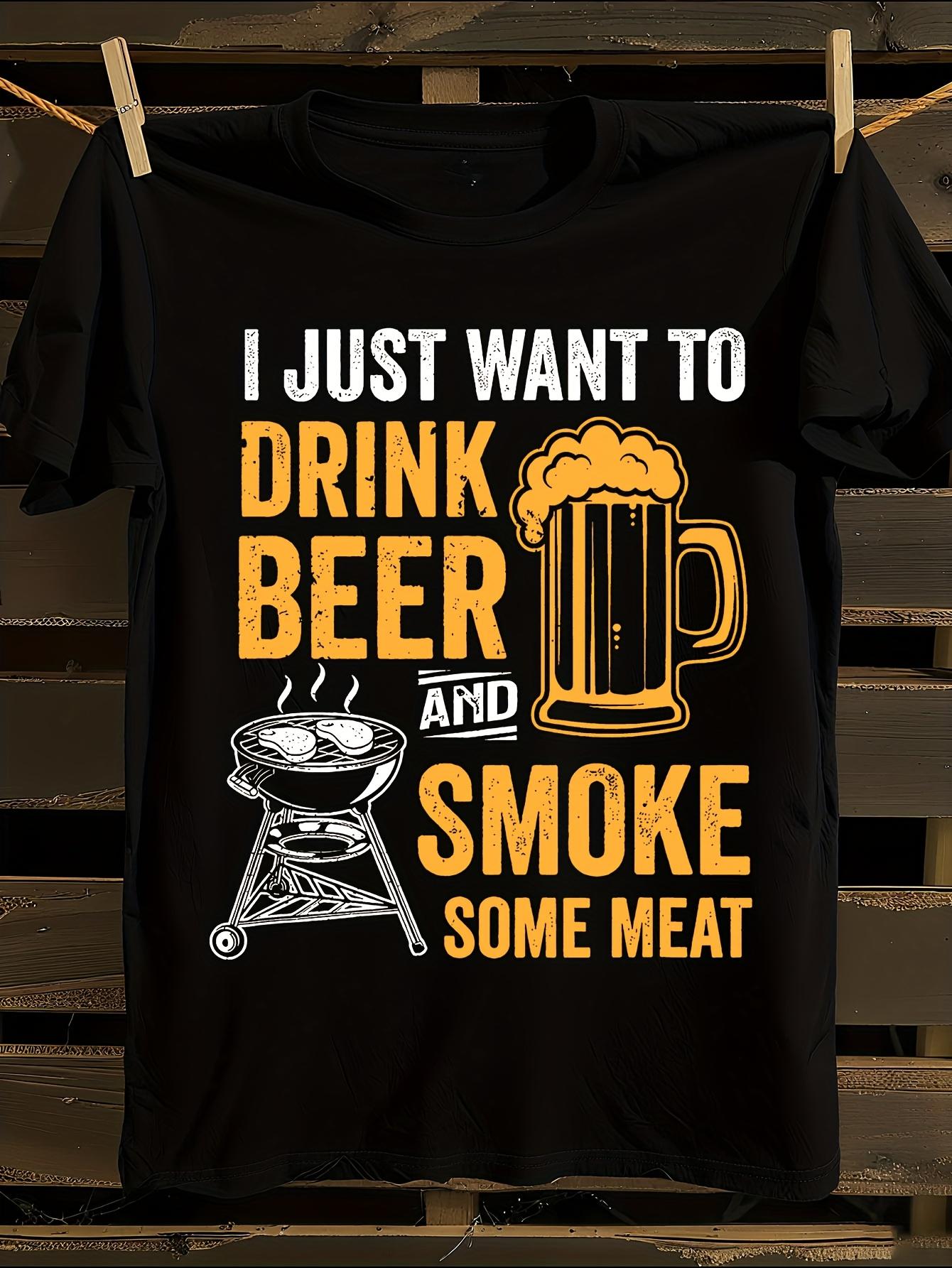s Funny BBQ Grill and Beer Lovers T-shirt XL