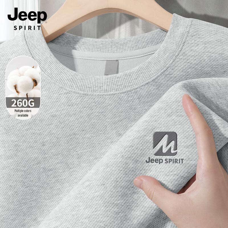 JEEP SPIRIT Men's Casual Logo Crewneck Sweatshirt