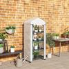 4 Tier Mini Portable Greenhouse Compact Plant Grow Shed Metal Frame PE Cover with Lockable Rolling Wheels, White
