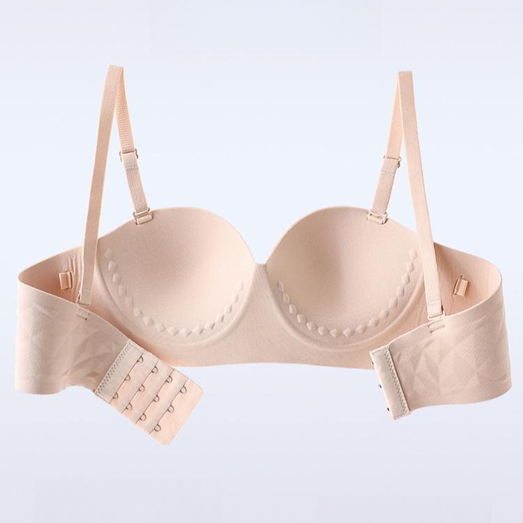 Strapless Lingerie Women's Gathering Bra Anti-slip Retractable Breasts Anti-lowering Bra Push Up Bra