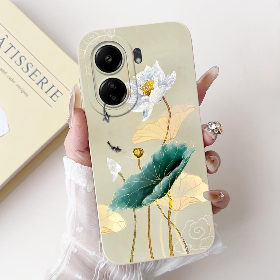 For Xiaomi Redmi 13C Case Cover Popular Flower Bowknot Soft TPU Silicone Shockproof Bumper For Xiaomi Poco C65 Redmi13C 4G Funda