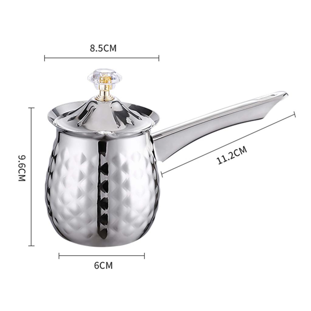 Turkish Coffee Pot with Long Handle Milk Frothing Pitcher Small Pot Greek Pot Coffee Moka Pot Butter Pot for Kitchen Men Gifts