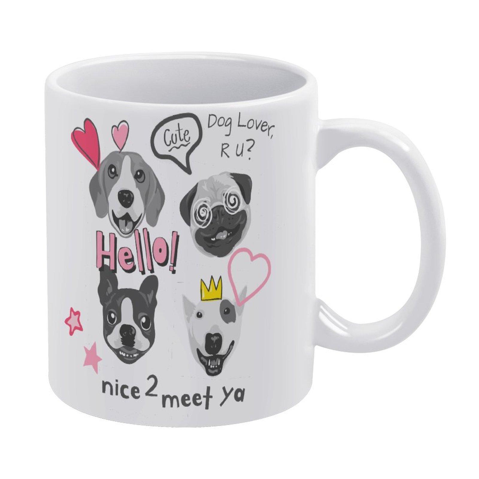 

1Pack 11oz White Ceramic Mug With Printed Art On Both Sides Reliable Coffee Cup Ideal For Home Office Daily Needs белый