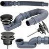 Bathtub Siphon Click-clack Plug Graphite Adjustable Flexible INSTADRAIN