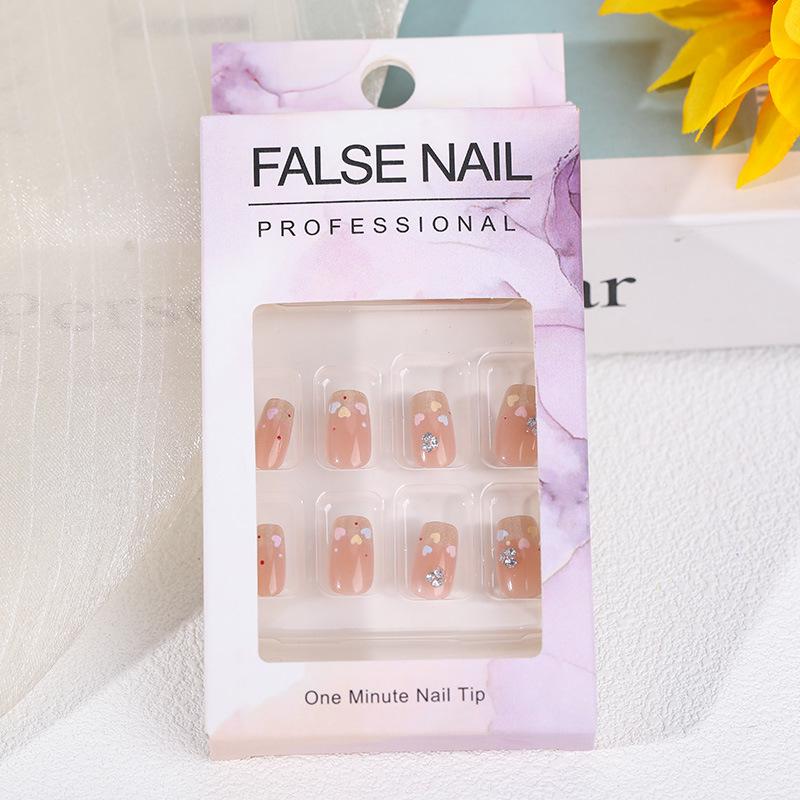 Handmade Student Style Wearable Nail Tips - Fresh, Cute, Detachable, Short Oval Design for 2026