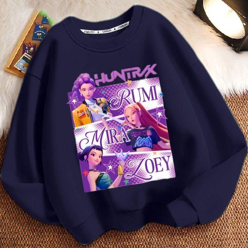 Children's Witch Hunt Team Round-neck Hoodies for Autumn and Winter, Long-sleeved Casual Jackets for Boys and Girls