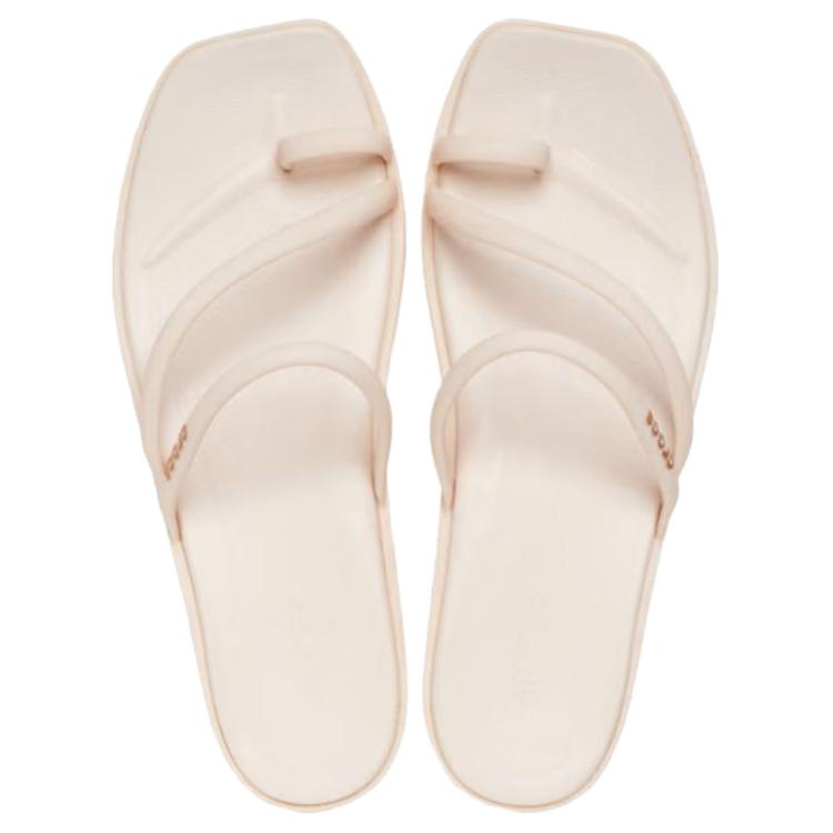 Crocs Miami Toe Loop Lightweight Retro Anti-Friction Slide Sandals Women Sandals Beige 209862-0WW