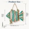 Ocean Wall Hanging Fish Accent, Top Rope Wall Piece for Bathroom Entryway Living Area and Covered Porch Display